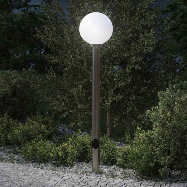 vidaXL Bollard Light with Outlet 120 cm Stainless Steel IP44