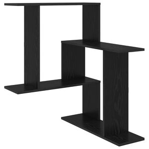 vidaXL Wall Shelf Black Oak 67 x 67 x 87 cm Engineered Wood