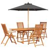 vidaXL Outdoor Dining Set with Parasol 6 pcs Anthracite and Natural