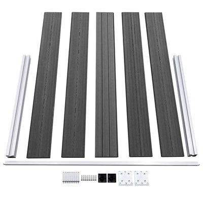 vidaXL Fence Panel Set WPC 872x105 cm Black