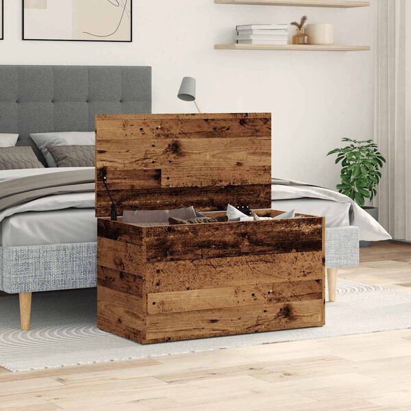 vidaXL Storage Chest Old Wood 84x42x46 cm Engineered Wood