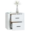 vidaXL Wall-mounted Bedside Cabinet High Gloss White 50x36x47 cm