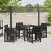 vidaXL Garden Dining Set 5 pcs Black Poly Rattan