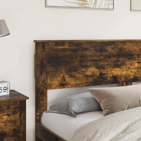 vidaXL Headboard Smoked Oak 200 cm Engineered wood