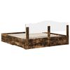 vidaXL Bed Frame with Drawer Smoked Oak 200 x 200 cm Engineered Wood