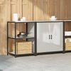 vidaXL Kitchen Storage Set with Shelf 2 pcs Silver Galvanised Steel