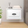 vidaXL Wall-mounted Bedside Cabinet High Gloss White 41.5x36x28cm