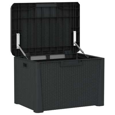 vidaXL Garden Storage Box with Seat Cushion Anthracite 125 L PP