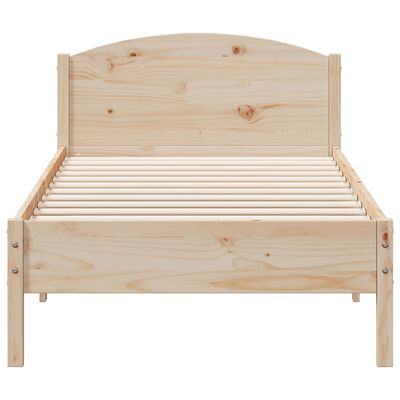 vidaXL Bed Frame with Headboard 90x200 cm Solid Wood Pine