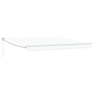 vidaXL Retractable Awning White 400 x 300 cm Polyester and Aluminium