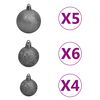 vidaXL Artificial Half Pre-lit Christmas Tree with Ball Set White 150 cm