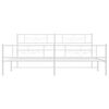 vidaXL Metal Bed Frame without Mattress with Footboard White 180x200cm