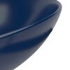 vidaXL Bathroom Sink Ceramic Dark Blue Round