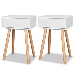 vidaXL Bedside Tables 2 pcs Solid Pinewood 40x30x61 cm White