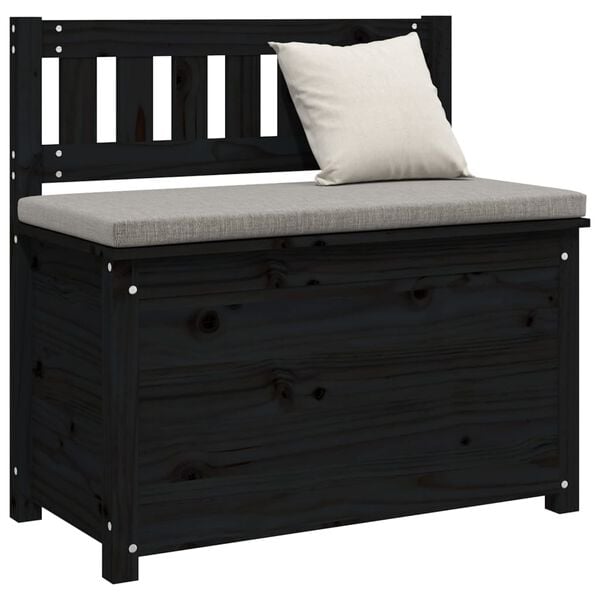 vidaXL Bench Black 80x41x77 cm Solid Wood Pine