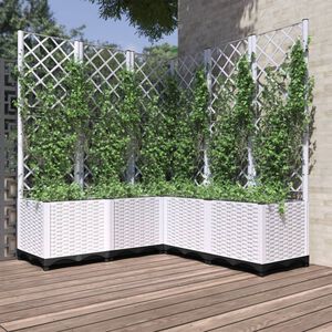 vidaXL Garden Planter White 120 x 120 x 136 cm