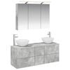 vidaXL Bathroom Furniture Set 4 pcs Concrete Grey