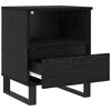 vidaXL Bed Cabinet Black Oak 40 x 35 x 50 cm Engineered Wood