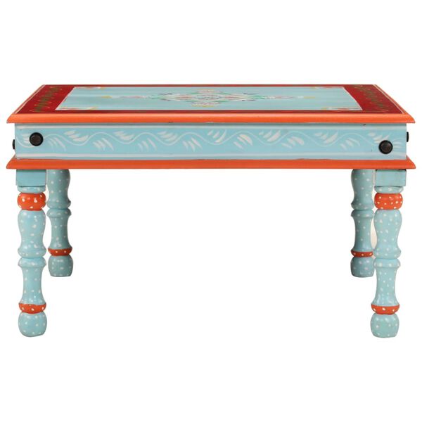 vidaXL Coffee Table Blue Hand Painted Solid Wood Mango