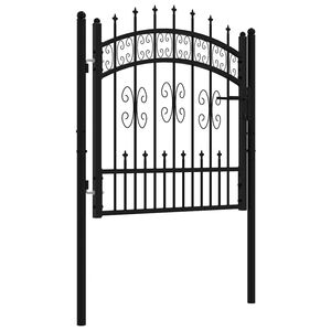 vidaXL Fence Gate KAMPEN with Spear Top Black 103x100 cm Steel