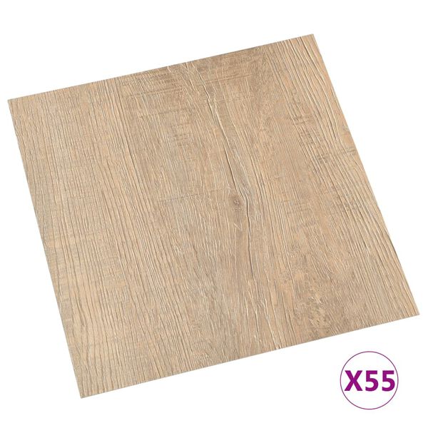 vidaXL Self-adhesive Flooring Planks 55 pcs PVC 5.11 m² Brown