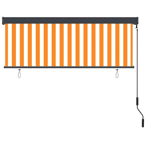 vidaXL Roller Blind White and Orange 180 x 250 cm Fabric and Aluminum