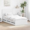 vidaXL Bed Frame with Headboard White 75 x 190 cm Engineered Wood