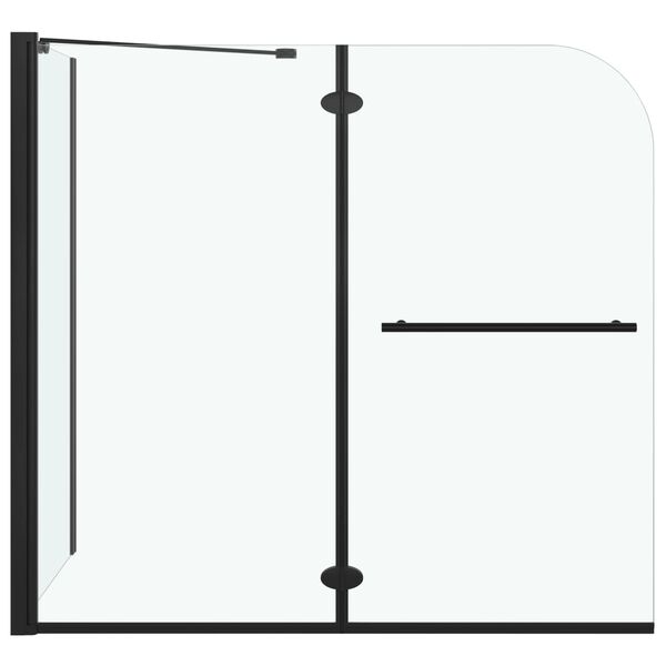 vidaXL Bi-Folding Shower Enclosure ESG 120x68x130 cm Black