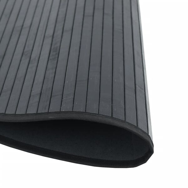 vidaXL Rug Round Black80 cm Bamboo