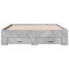 vidaXL Bed Frame with Drawers without Mattress Concrete Grey 120x190 cm Small Double