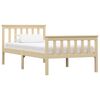 vidaXL Bed Frame without Mattress Natural Solid Pinewood 100x200 cm