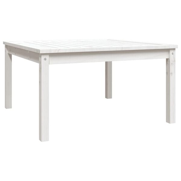 vidaXL Garden Table White 82.5x82.5x45 cm Solid Wood Pine