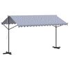 vidaXL Free Standing Awning Blue and White 400x300 cm Fabric and Steel