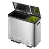 EKO Pedal Bin EcoCasa 30+15 L Matte Silver