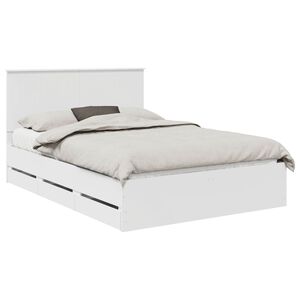 vidaXL Bed Frame with Drawer White 140 x 200 cm Engineer Wood