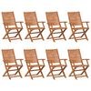 vidaXL Folding Chairs 8 pcs 57x66x95 cm Solid Wood Acacia
