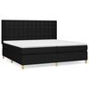vidaXL Box Spring Bed with Mattress Black 200x200 cm Fabric