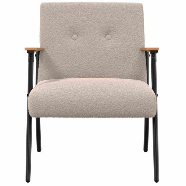 vidaXL Armchair Light Grey 59 x 75 x 78 cm Curly Wool-like Fabric