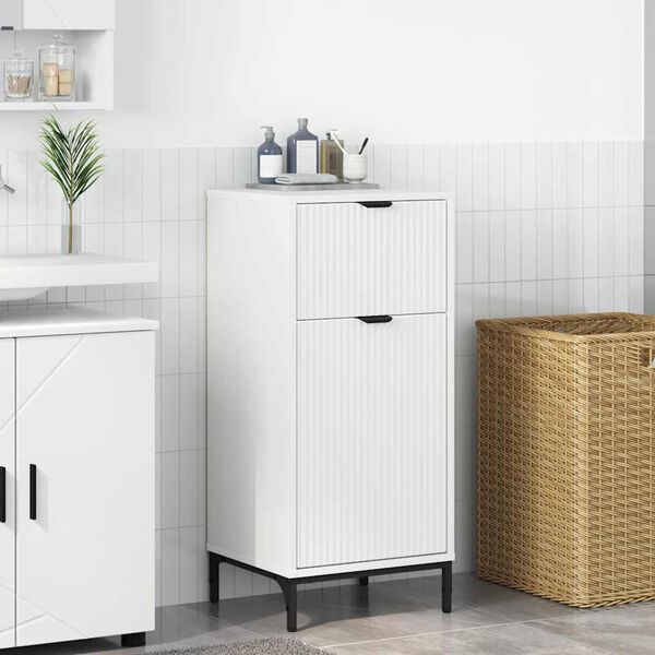 vidaXL Bathroom Cabinet with Drawer with Door White 39.5 x 36 x 88 cm