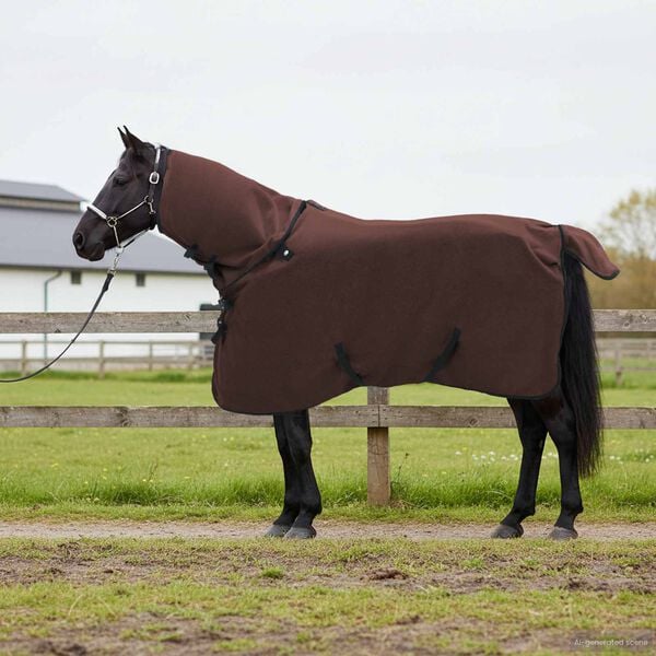 vidaXL Horse Blanket Full Dark Brown Polyester