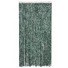 vidaXL Fly Curtain Green and White 100x230 cm Chenille
