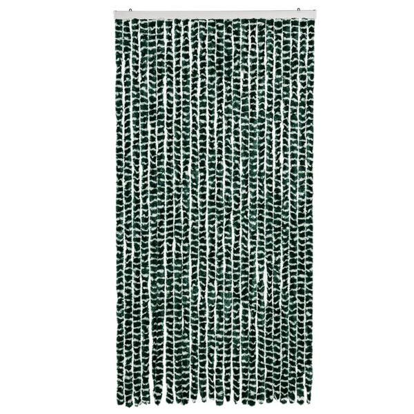 vidaXL Fly Curtain Green and White 100x230 cm Chenille