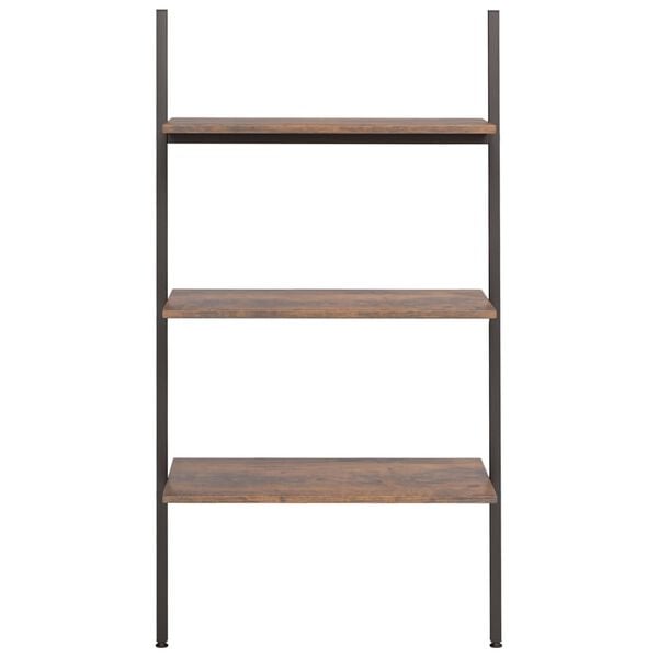 vidaXL 3-Tier Leaning Shelf Dark Brown and Black 64x34x116 cm