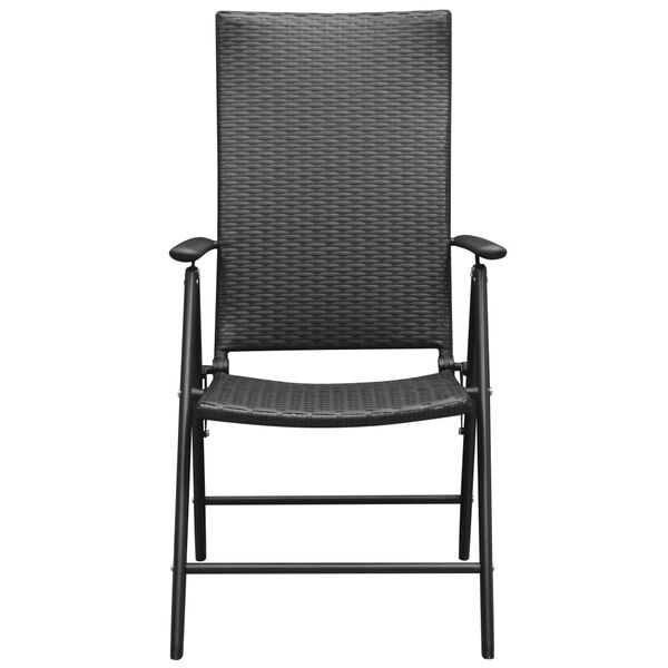 vidaXL Stackable Garden Chairs 2 pcs Poly Rattan Black