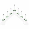vidaXL Christmas Candle Bridge White 39.5 x 5 x 29 cm Solid Pine Wood