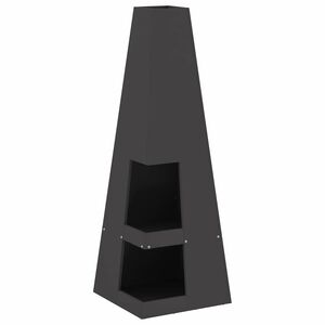 vidaXL Fire Bowl Black 35 x 35 x 100 cm Weathering Steel