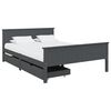 vidaXL Bed Frame without Mattress Dark Grey Solid Wood Pine 140x200 cm (322205+321990)