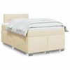 vidaXL Box Spring Bed with Mattress Cream 120x200 cm Fabric