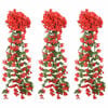 vidaXL Flower Garlands 3 pcs Red 85 cm