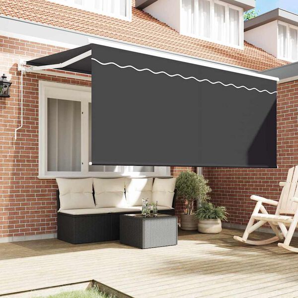 vidaXL Retractable Awning Retractable Anthracite 300 x 200 cm Fabric